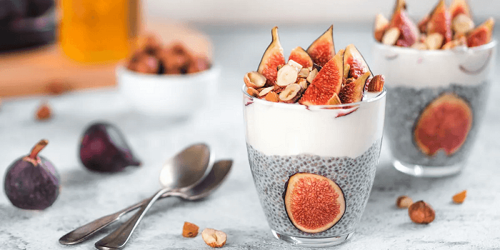 Chia pudding and figs