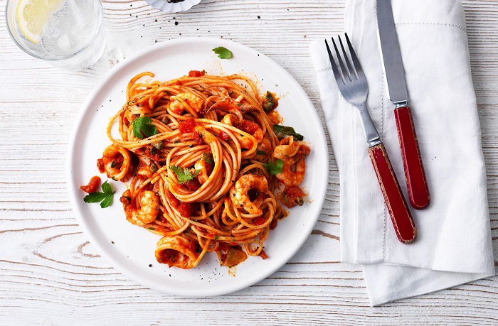 Spaghetti with seafood sauce